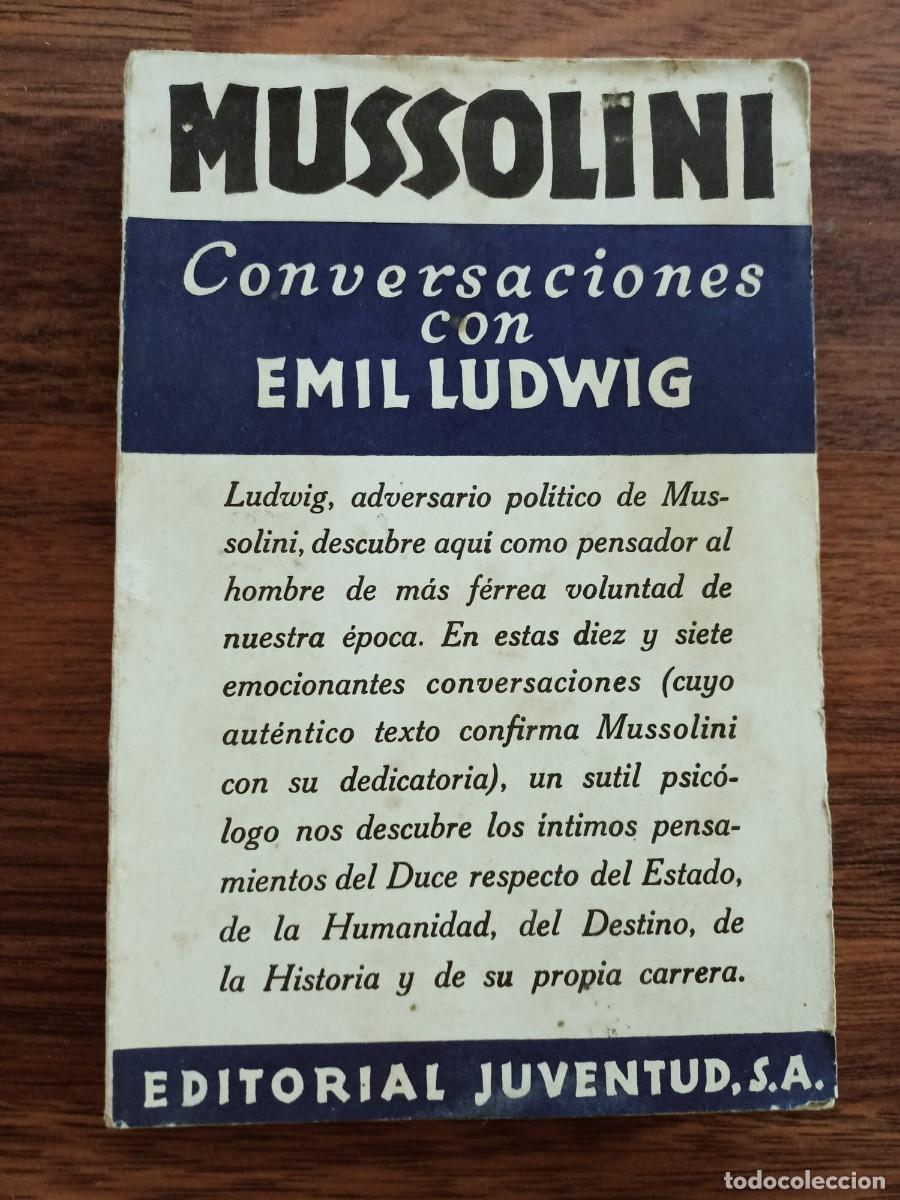 Libros de segunda mano: MUSSOLINI. CONVERSACIONES CON EMIL LUDWIG. Primera Edici&oacute;n, 1932 - Foto 1