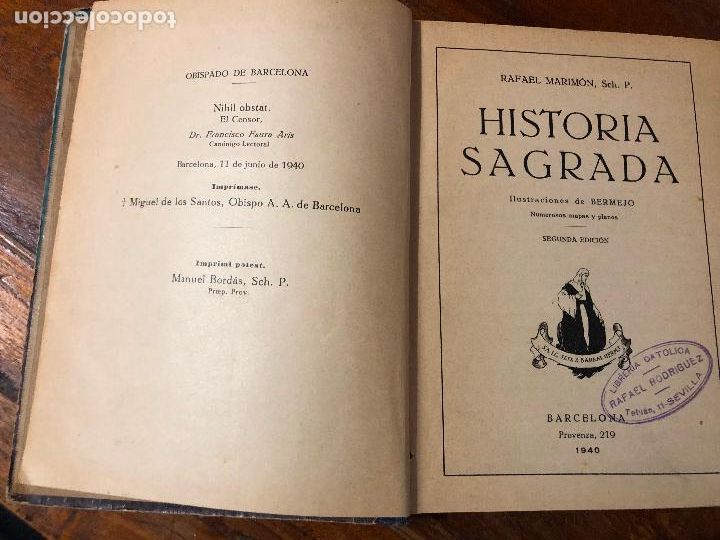 Libros de segunda mano: historia sagrada a&ntilde;o 1940 - rafael marim&oacute;n - Foto 1