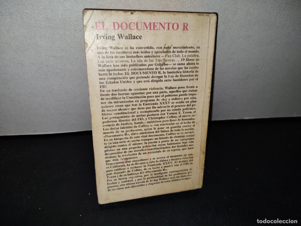 Libros de segunda mano: 179- EL DOCUMENTO R - IRVING WALLACE - 1980 - Foto 3