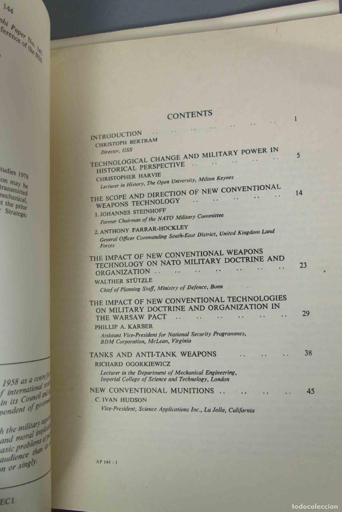 Libros de segunda mano: New Conventional Weapons and East/West Security (Adelphi papers). 2 TOMOS - Foto 2