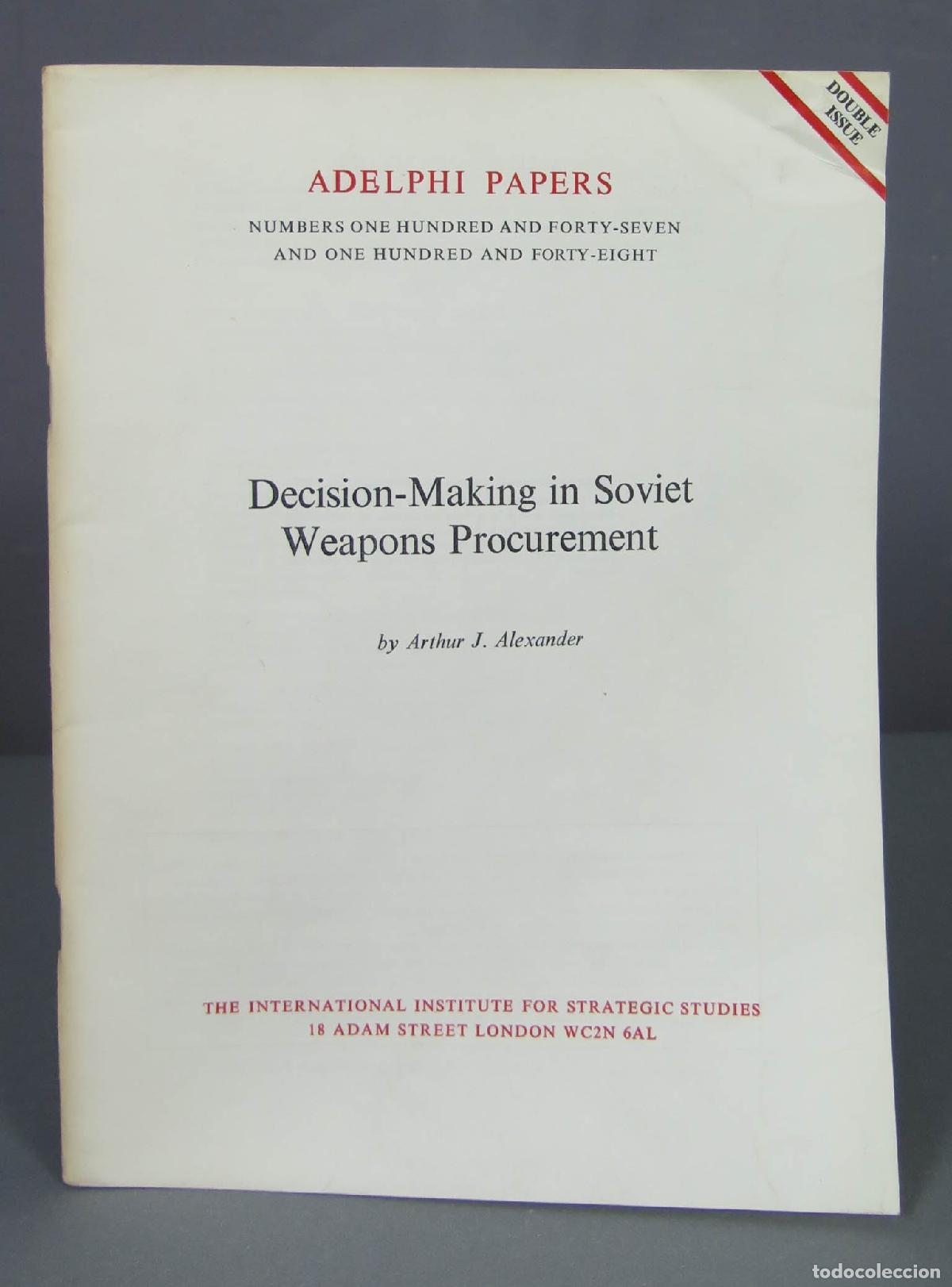 Libros de segunda mano: Decision-making in Soviet weapons procurement (Adelphi papers) - Foto 1