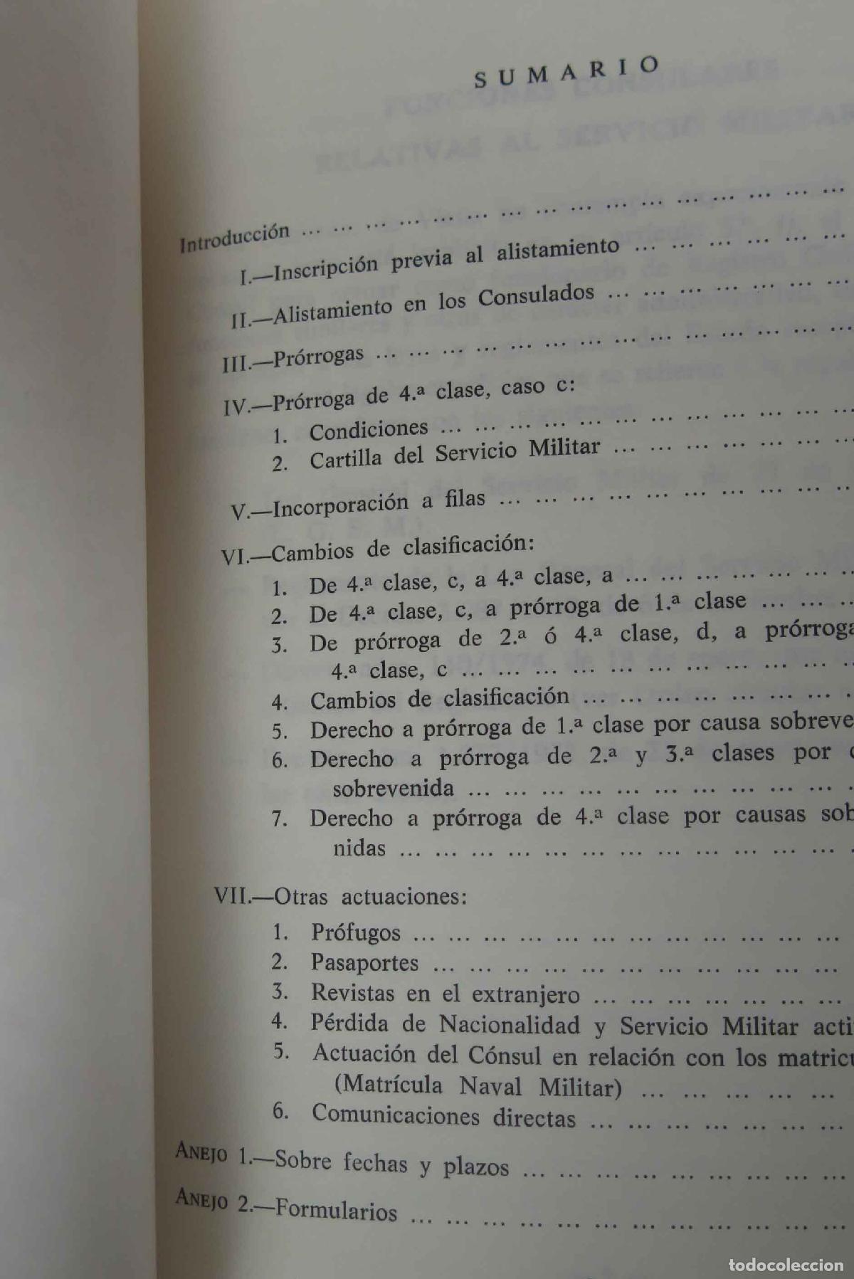 Libros de segunda mano: FUNCIONES CONSULARES RELATIVAS AL SERVICIO MILITAR - Foto 2