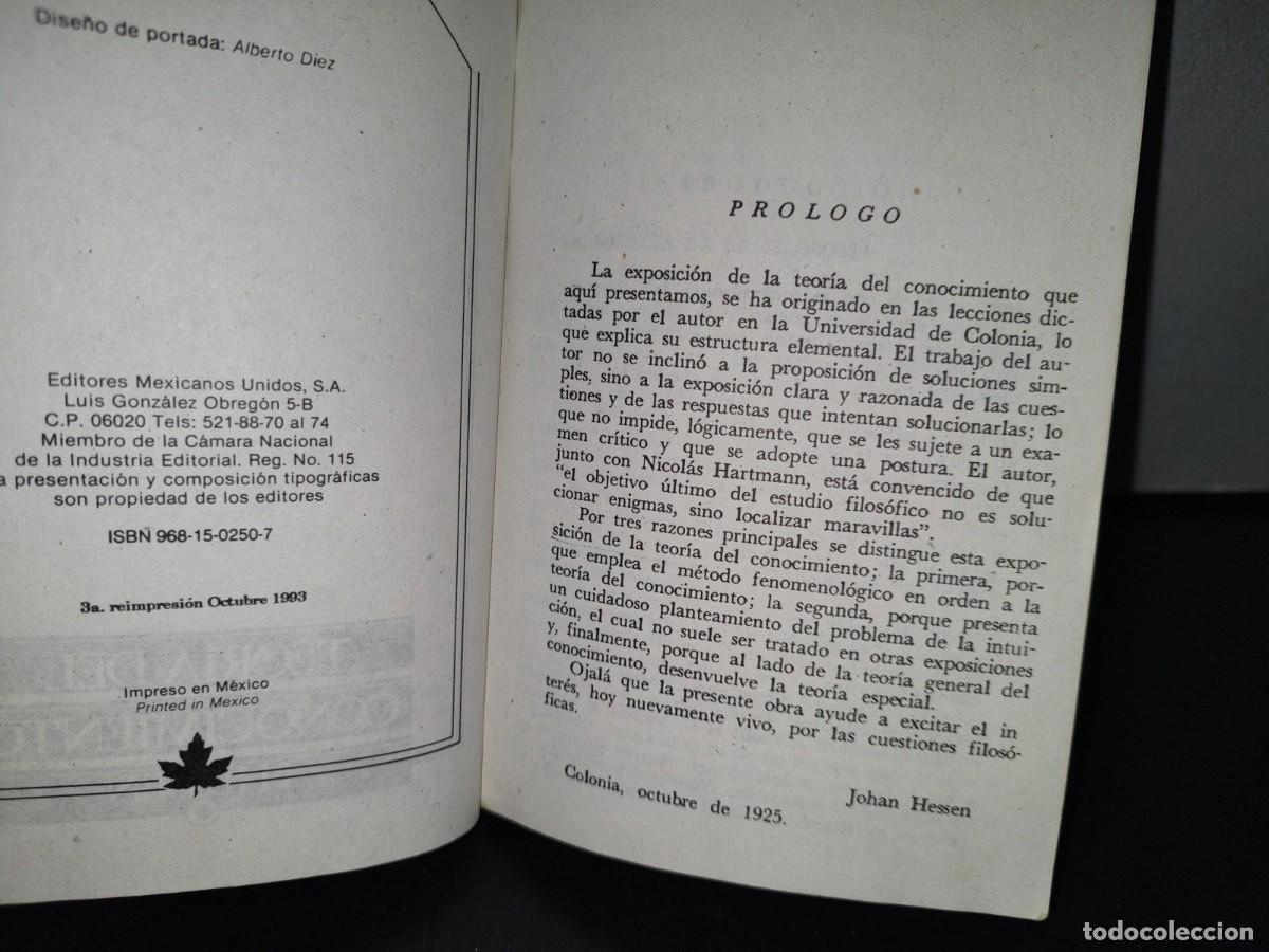 Libros de segunda mano: 180- TEOR&Iacute;A DEL CONOCIMIENTO - J. HESSEN - Foto 5