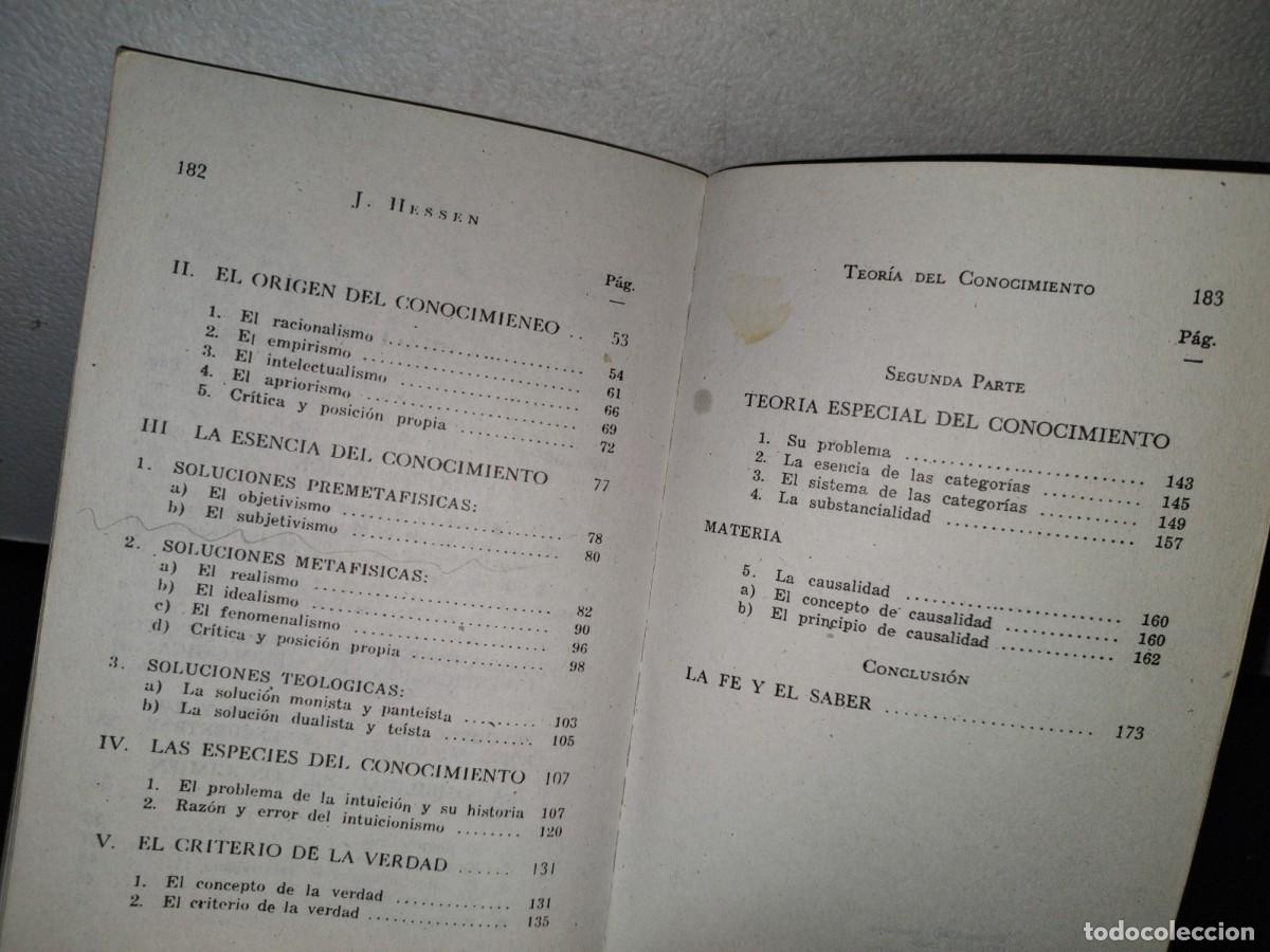 Libros de segunda mano: 180- TEOR&Iacute;A DEL CONOCIMIENTO - J. HESSEN - Foto 8