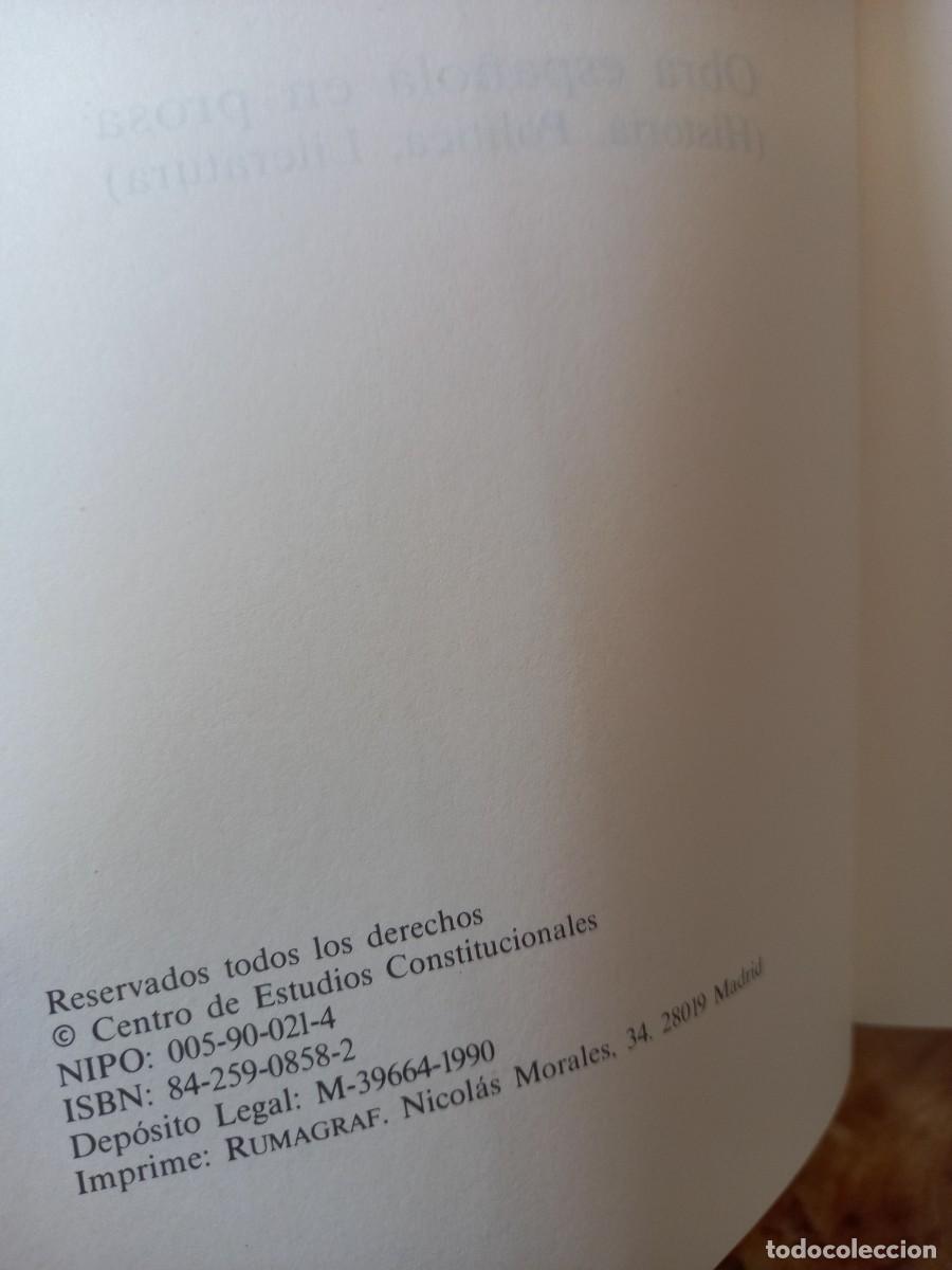 Libros de segunda mano: OBRA ESPA&Ntilde;OLA EN PROSA - JOS&Eacute; MARCHENA - ED. CENTRO DE ESTUDIOS CONSTITUCIONALES - 1990 - Foto 4