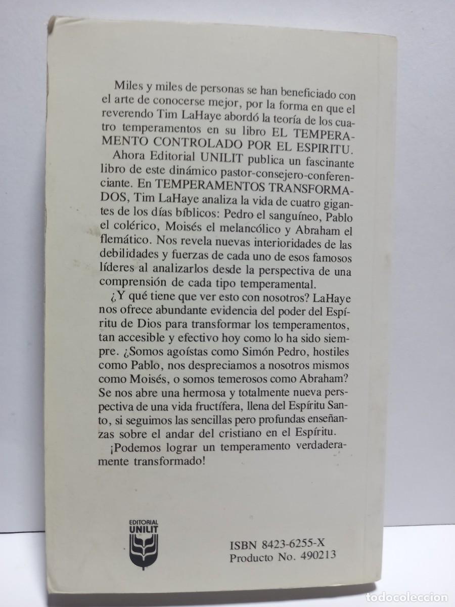 Libros de segunda mano: Tim LaHaye - Temperamentos transformados / Unilit 1986 - Foto 3