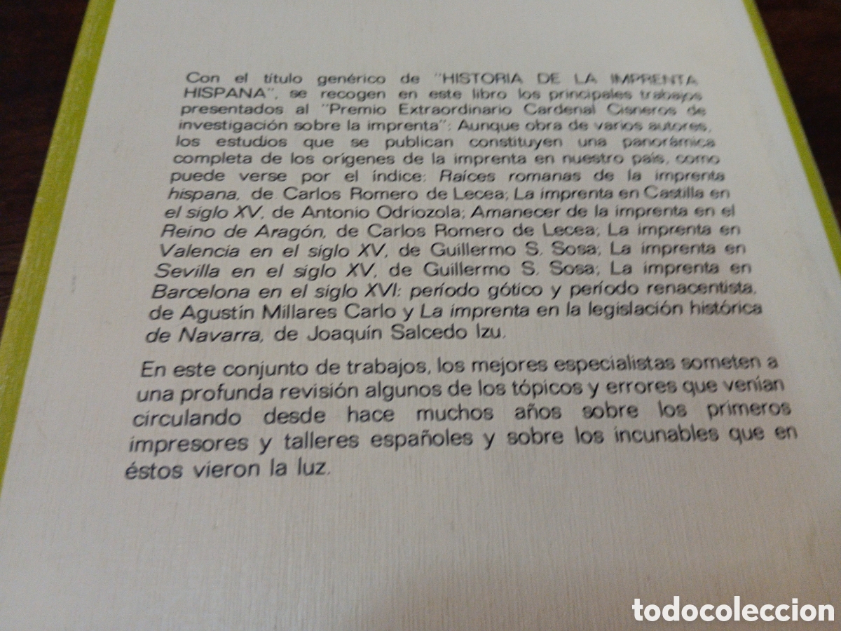 Libros de segunda mano: HISTORIA DE LA IMPRENTA HISPANA. EDITORA NACIONAL. MADRID, 1982 - Foto 2