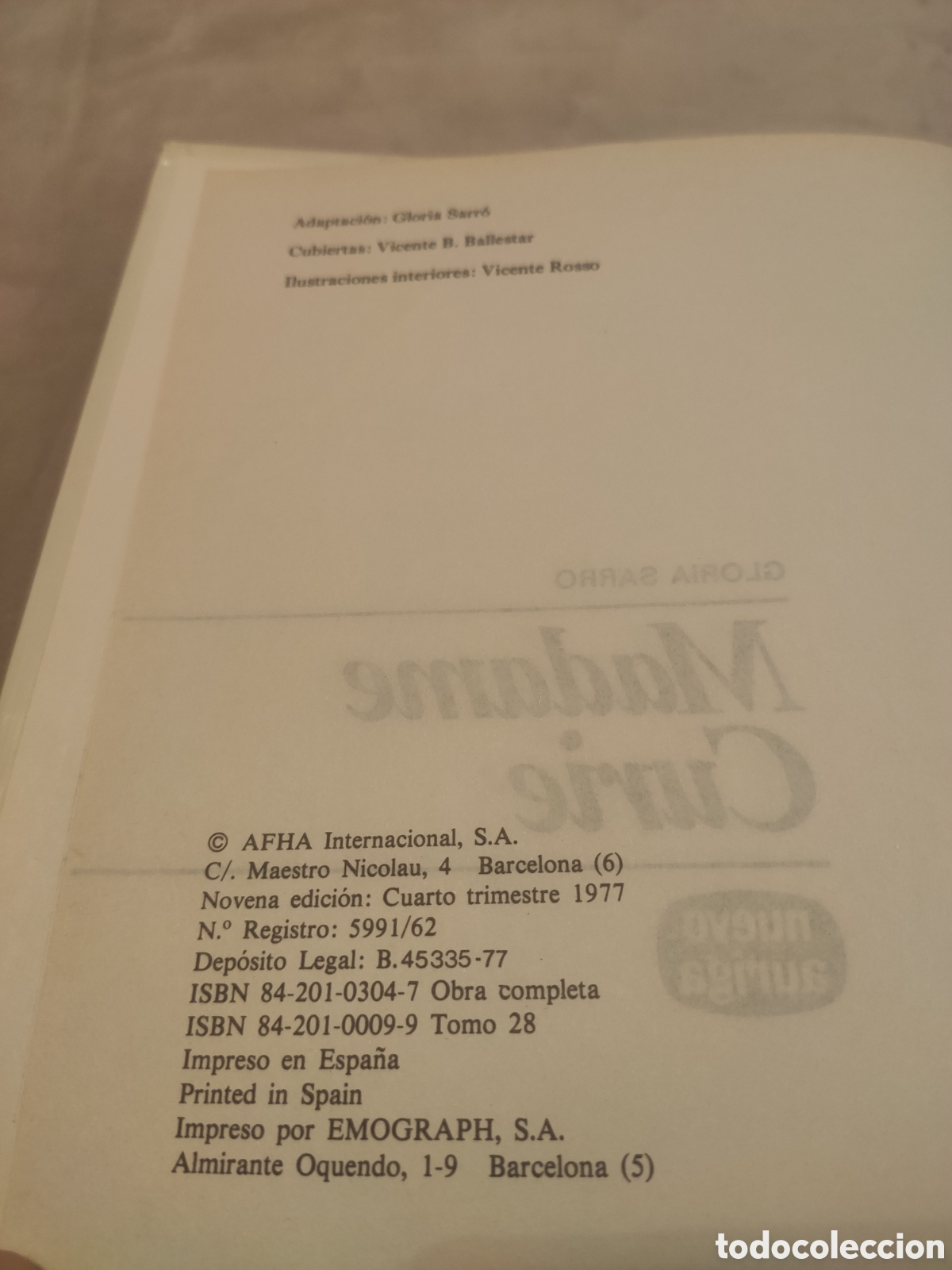 Libros de segunda mano: Madame Curie. A&ntilde;o 1977 - Foto 5