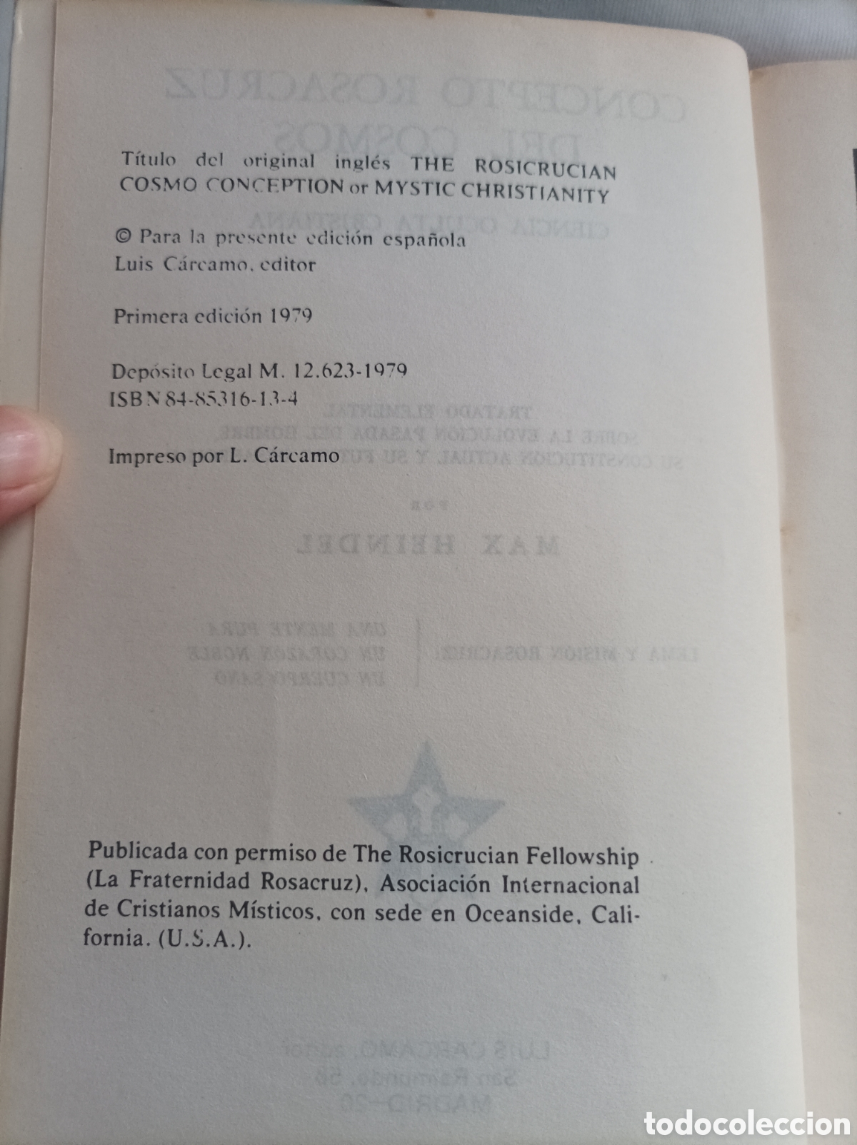 Libros de segunda mano: Concepto rosacruz del cosmos Max heindel - Foto 5