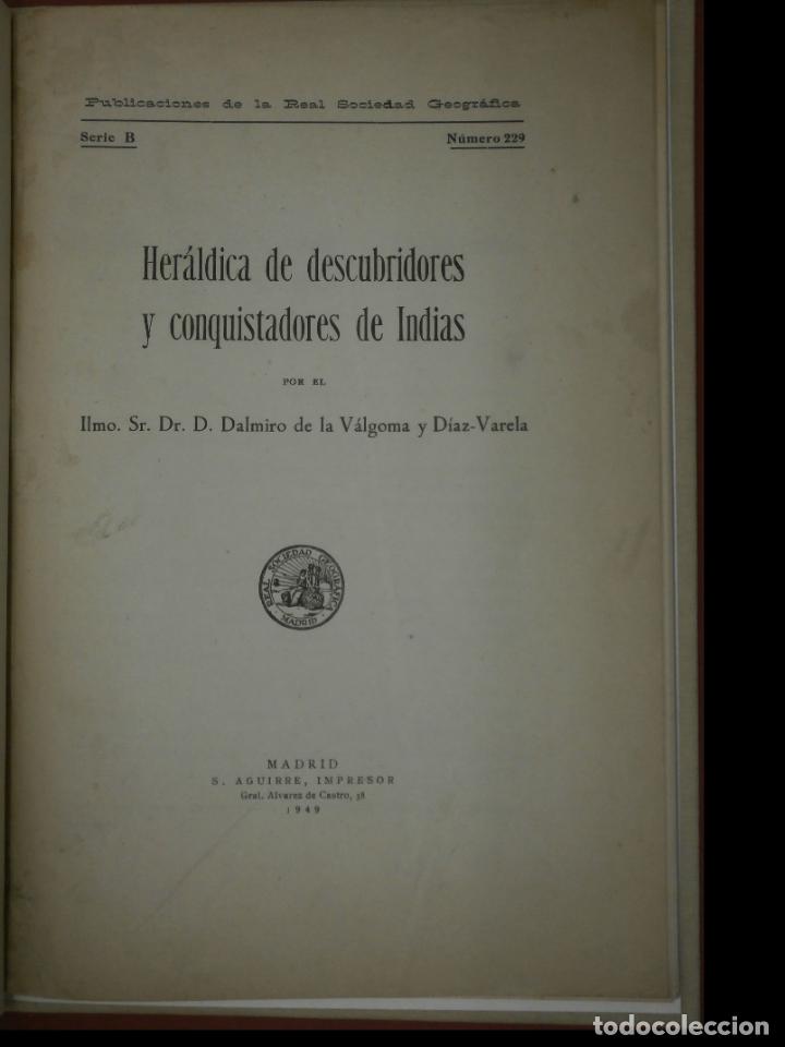 Second hand books: Heraldica de decusbridores y conquistadores de Indias. Dalmiro de la V&aacute;lgona y d&iacute;az-Valera