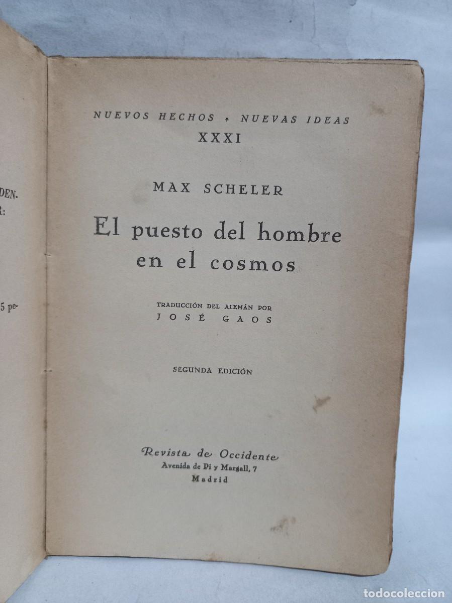 Libros de segunda mano: Max Scheler - El puesto del Hombre en el Cosmos - 1936 - Foto 2