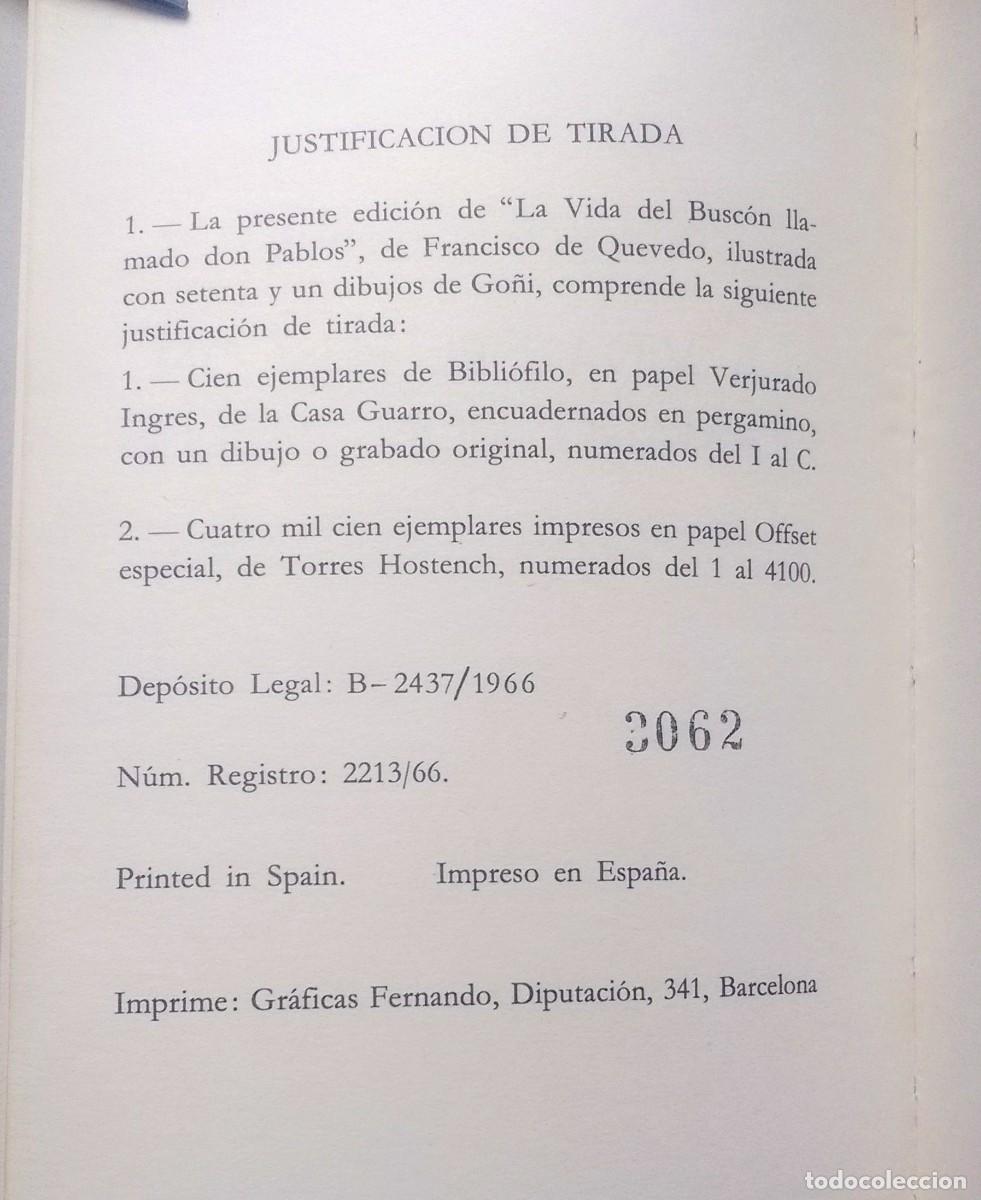 Libros de segunda mano: EL BUSC&Oacute;N - FRANCISCO DE QUEVEDO - ED. MARTE 1966 - LIMITADA Y NUMERADA - Foto 3
