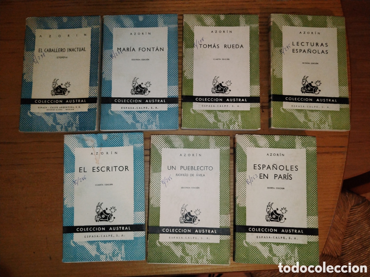 Libros de segunda mano: Azor&iacute;n. Siete t&iacute;tulos colecci&oacute;n austral. Distintos a&ntilde;os - Foto 1