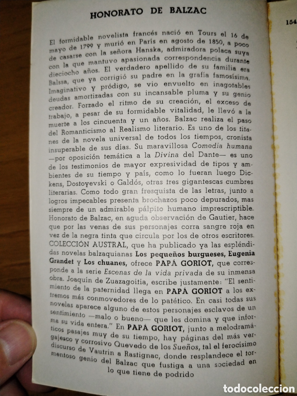 Libros de segunda mano: Pap&aacute; Goriot. Honorato de Balzac. Austral - Foto 2