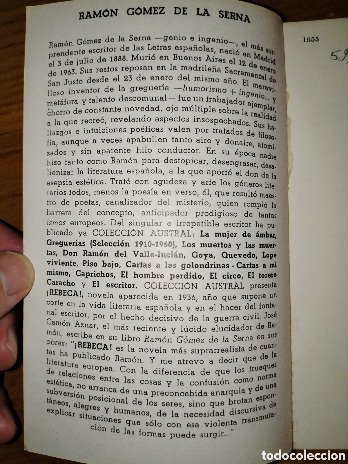 Libros de segunda mano: Rebeca. Ram&oacute;n G&oacute;mez de la Serna. Austral - Foto 2