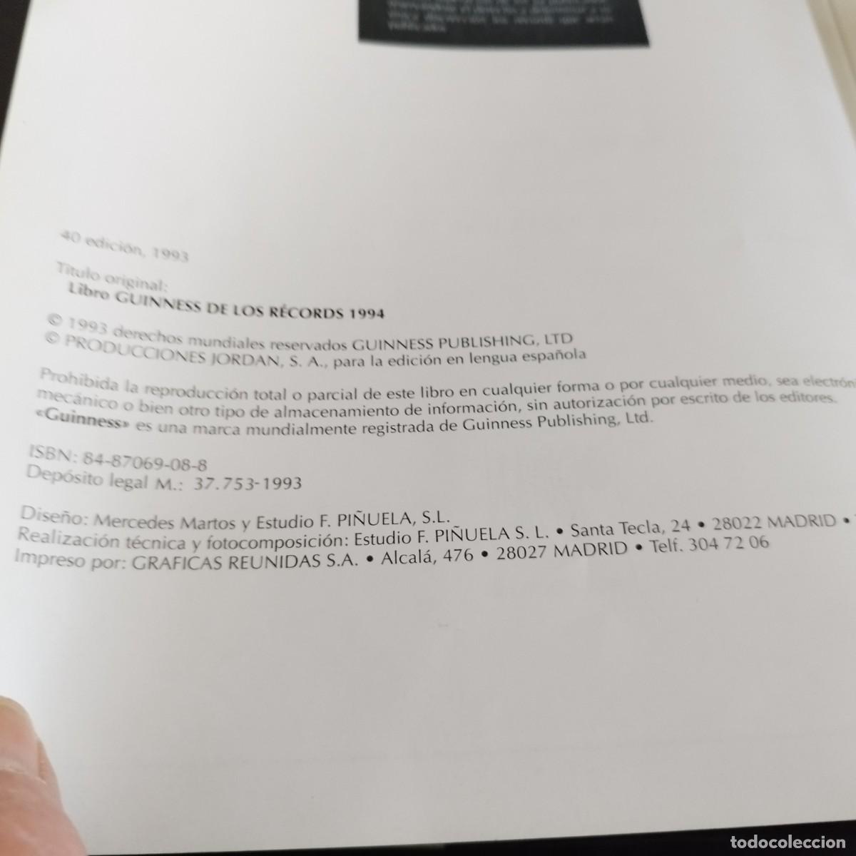 Libros de segunda mano: GUINNESS RECORDS 1994 / PETER MATTHEWS / CONS 48AB / JORDAN - Foto 6