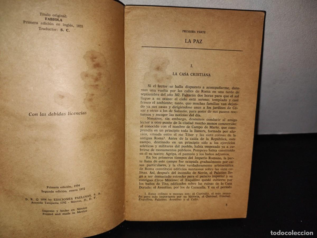 Libros de segunda mano: 184- FABIOLA - NICOLAS WISEMAN - 1972 - Foto 4