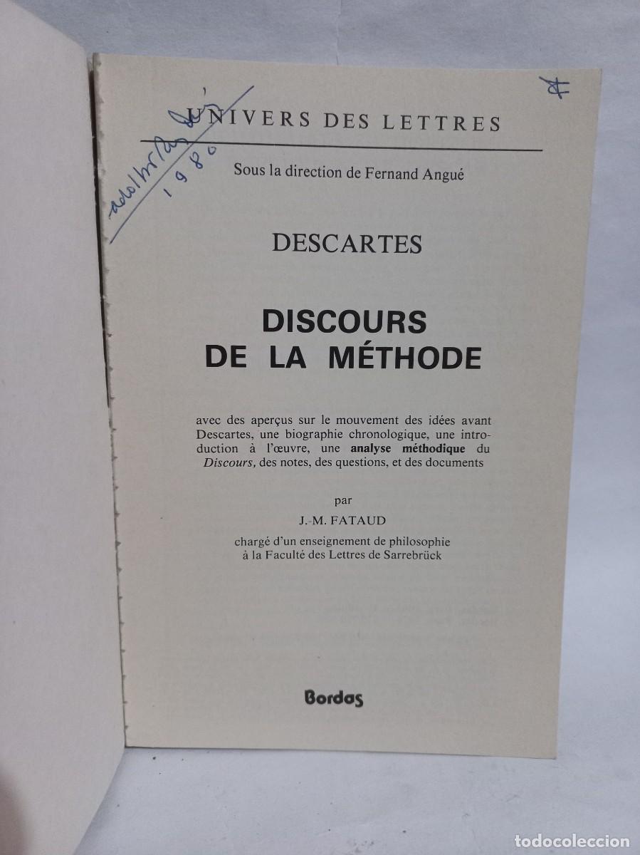 Libros de segunda mano: Descartes - Discours de la M&eacute;thode - 1978 - Foto 2