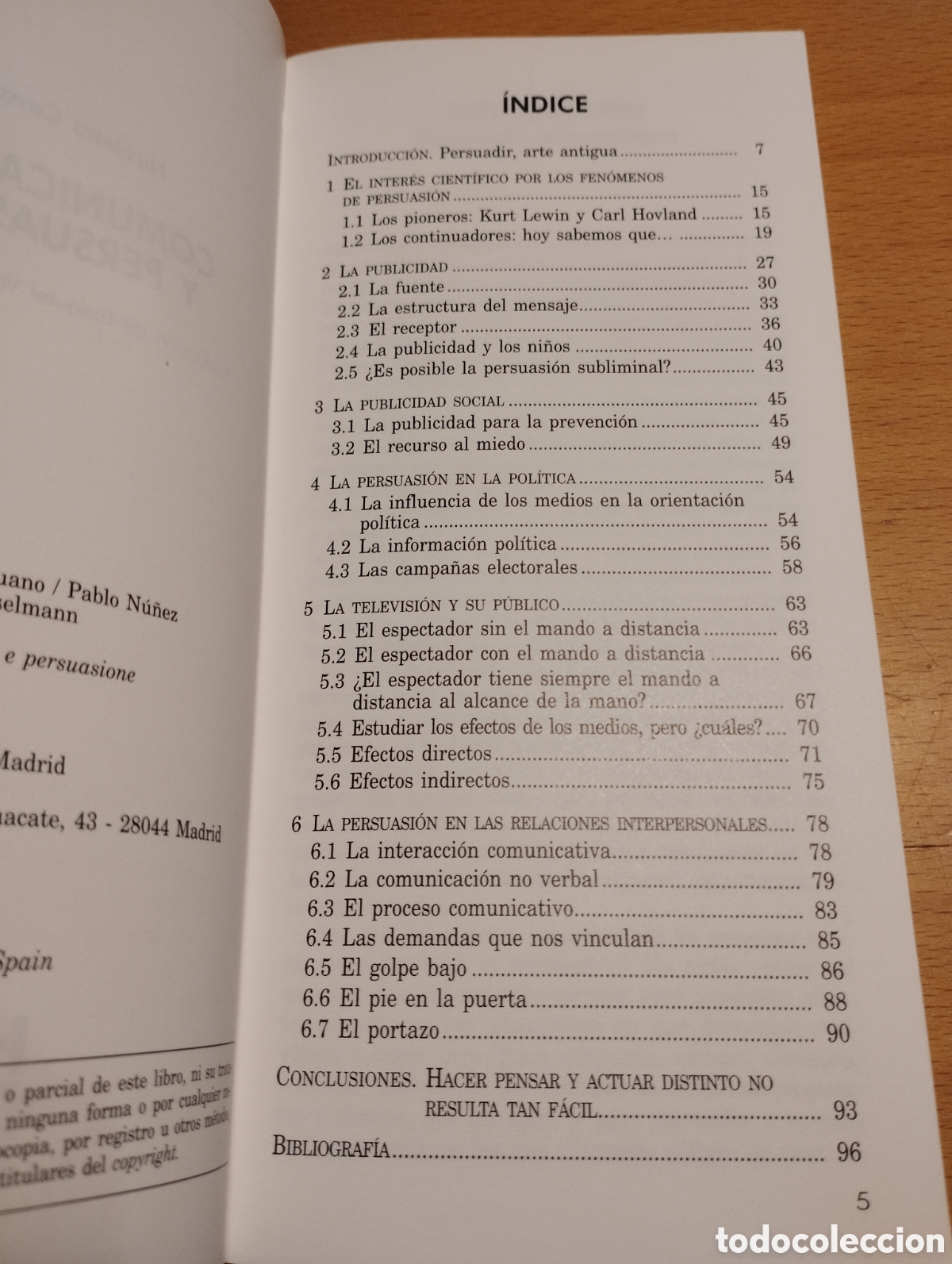 Libros de segunda mano: COMUNICACI&Oacute;N Y PERSUASI&Oacute;N (NICOLETTA CAVAZZA) - Foto 3