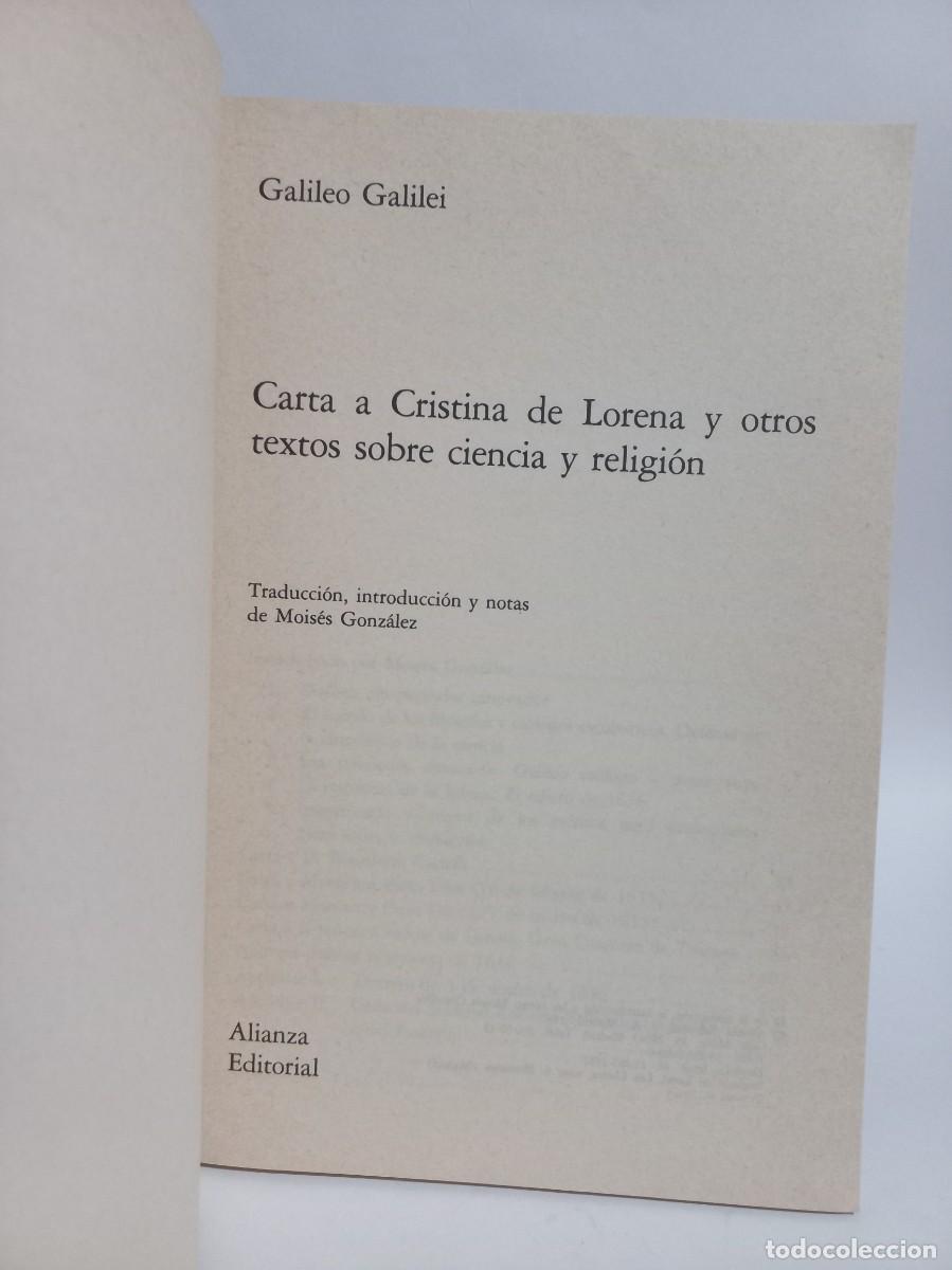 Libros de segunda mano: Galileo Galilei - Carta a Cristina de Lorena - 1987 - Foto 2