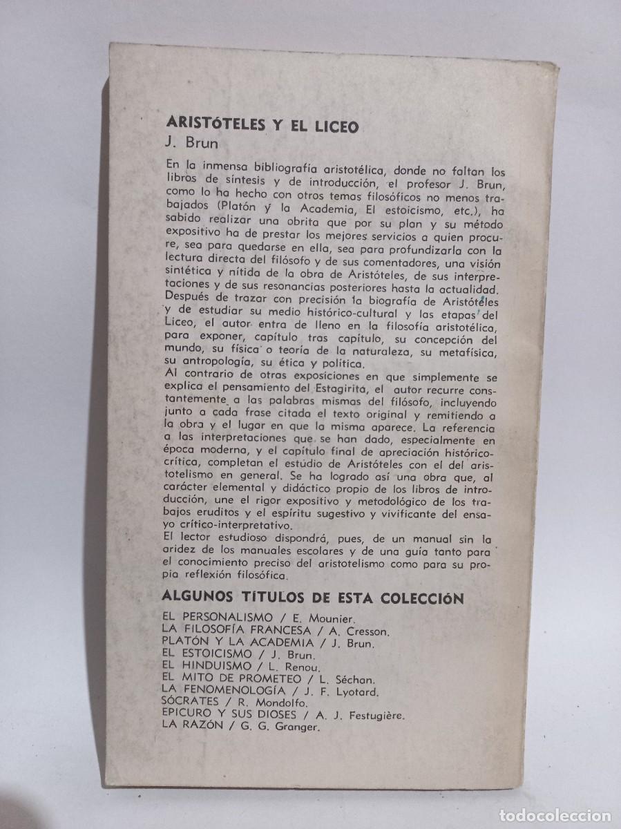 Libros de segunda mano: J. Brun - Arist&oacute;teles y el Liceo - 1970 - Foto 3