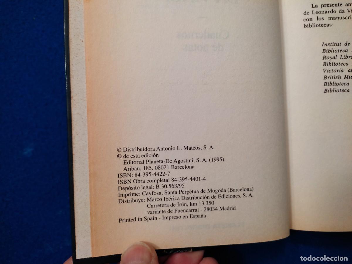 Libros de segunda mano: CUADERNOS DE NOTAS Leonardo da Vinci Ed. Planeta DeAgostini 1995 - Foto 5