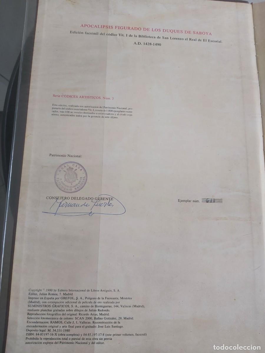 Libros de segunda mano: Libro facsimil Apocalipsis figurado de los duques de Saboya - Foto 3