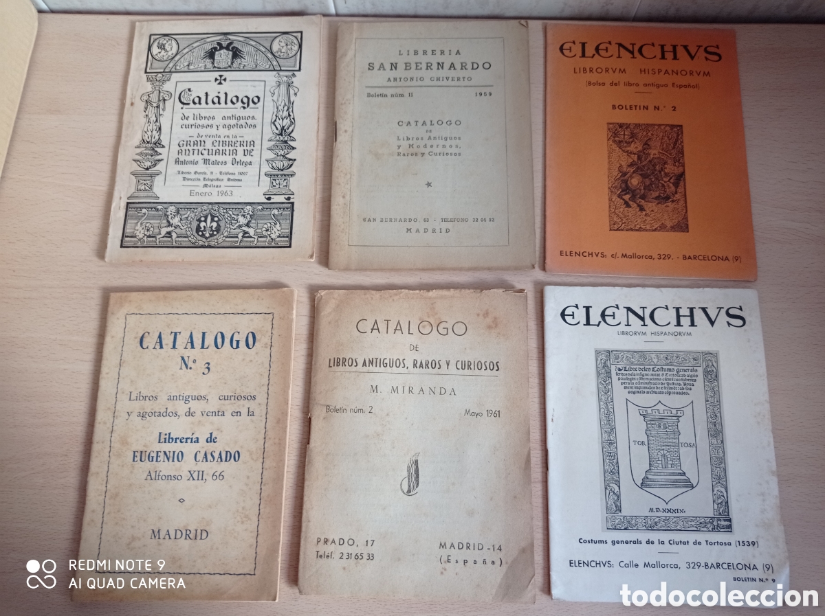 Libros de segunda mano: CAT&Aacute;LOGOS LIBROS ANTIGUOS VAR&Iacute;AS LIBRER&Iacute;AS LOTE DE 6 - Foto 1