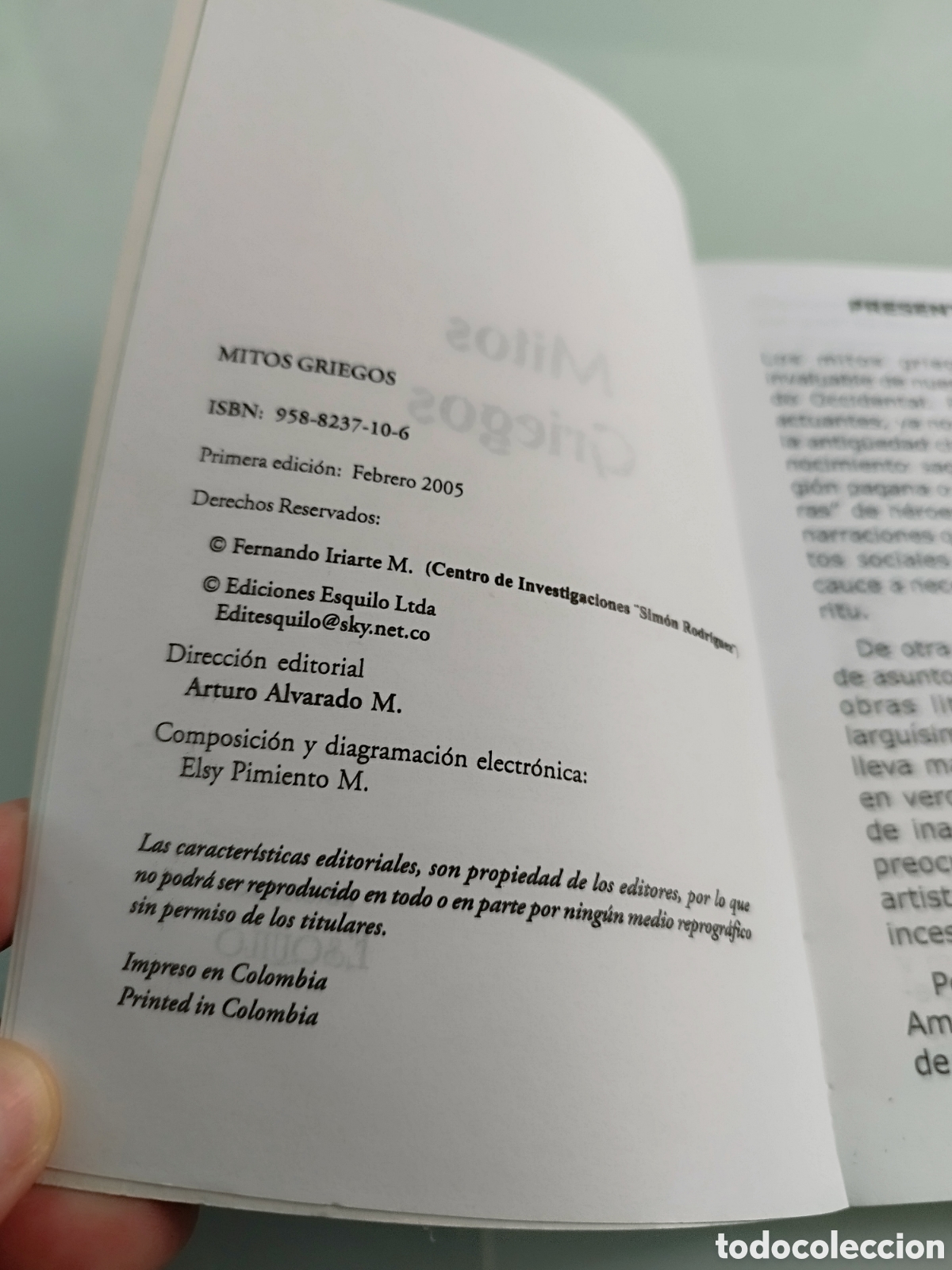 Libros de segunda mano: Mitos Griegos. Centro de investigaciones &rdquo;Simon Rodriguez&rdquo;. Ediciones Esquilo. - Foto 2