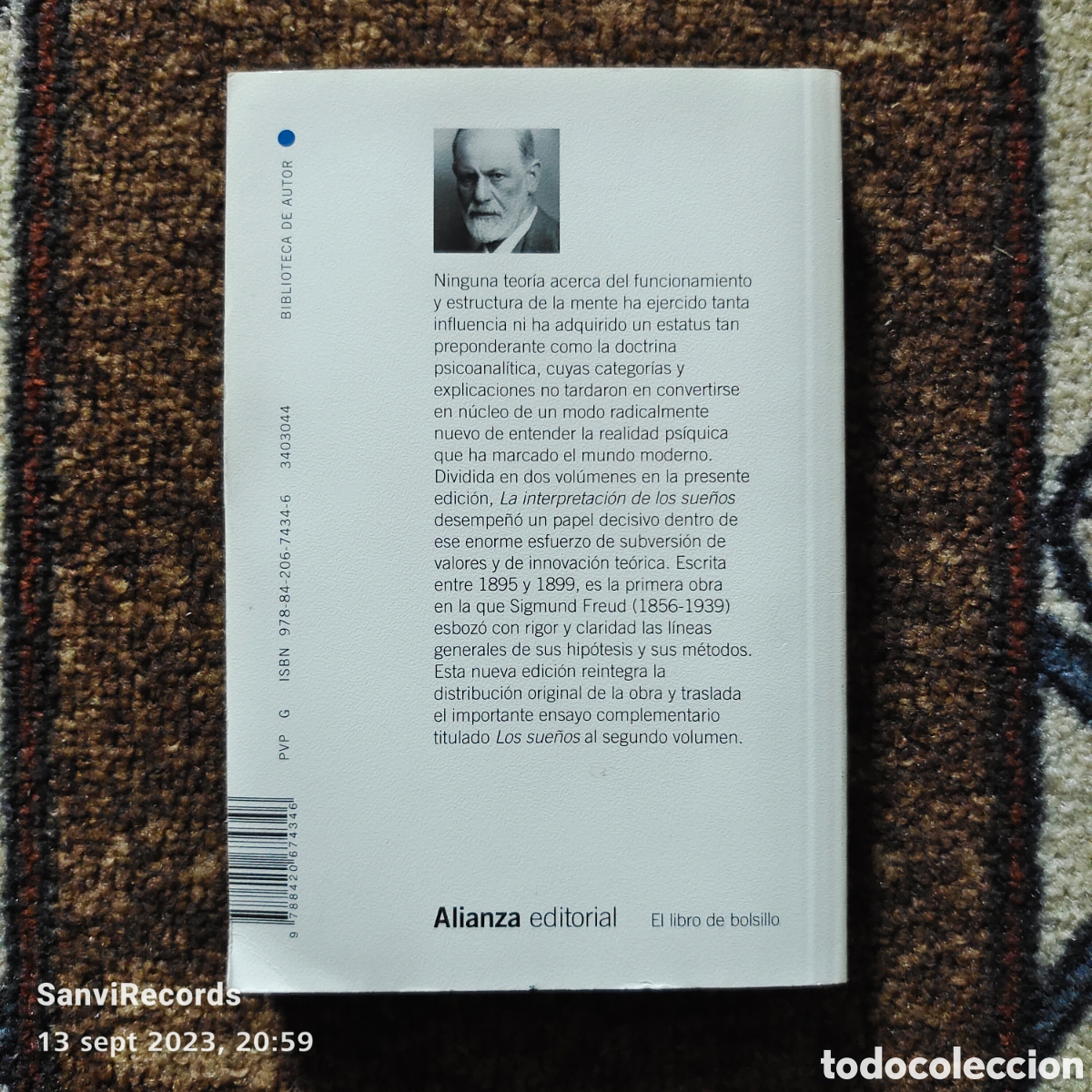 Libros de segunda mano: LA INTERPRETACI&Oacute;N DE LOS SUE&Ntilde;OS 1 (SIGMUND FREUD) (ALIANZA EDITORIAL) - Foto 2