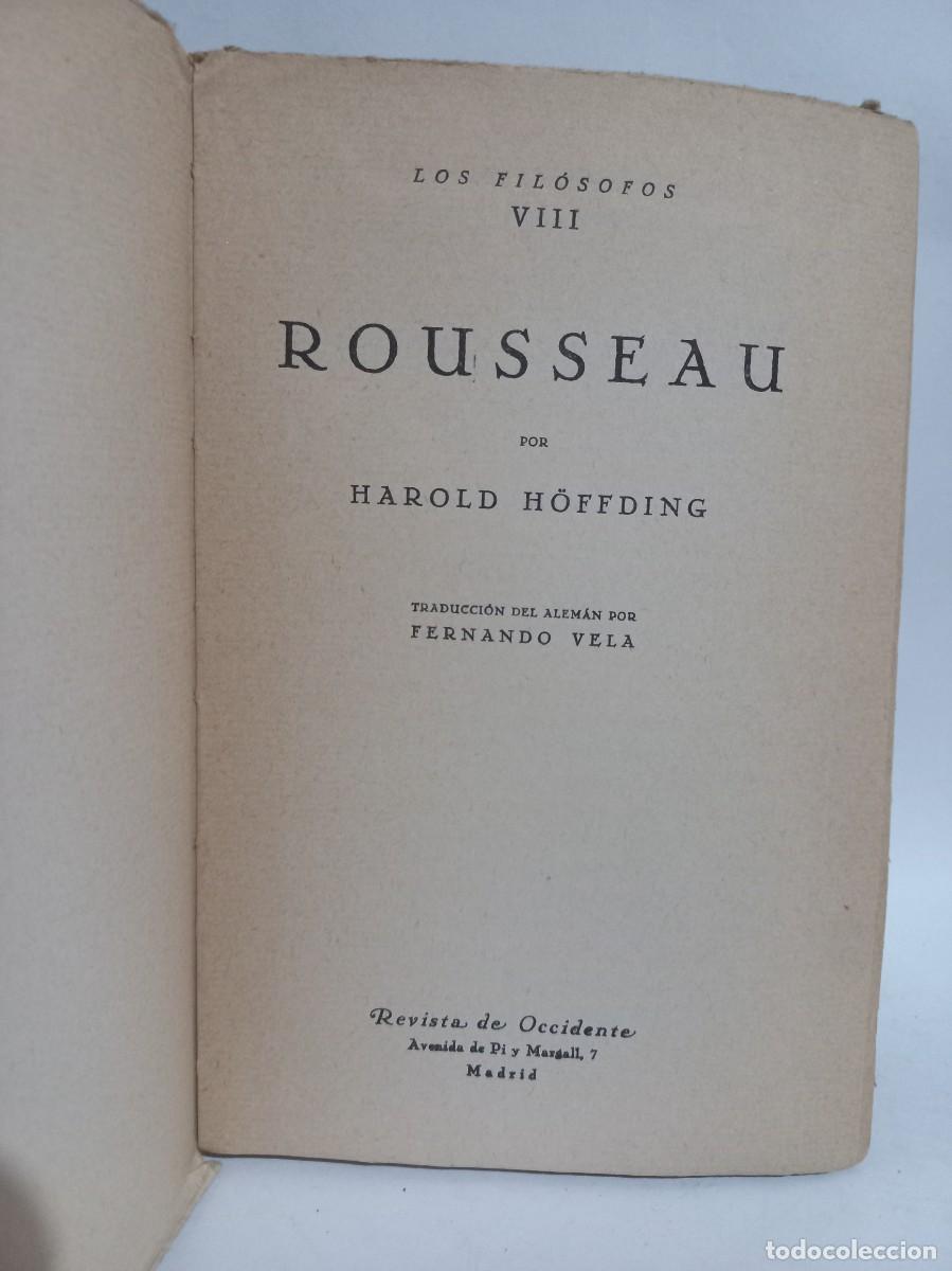 Libros de segunda mano: Harold H&ouml;ffding - Rousseau - 1931 - Foto 2