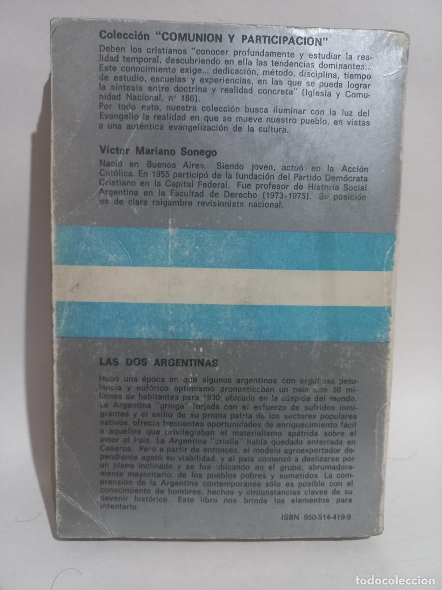 Libros de segunda mano: Victor M. Sonego - Las Dos Argentinas - 1983 - Foto 3