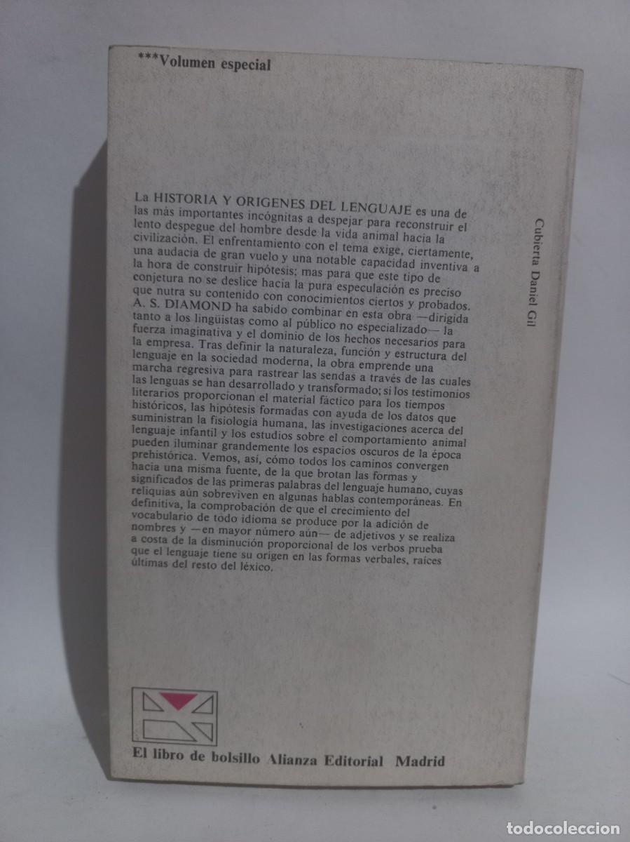 Libros de segunda mano: A. S. Diamond - Historia y Or&iacute;genes del Lenguaje - 1974 - Foto 3