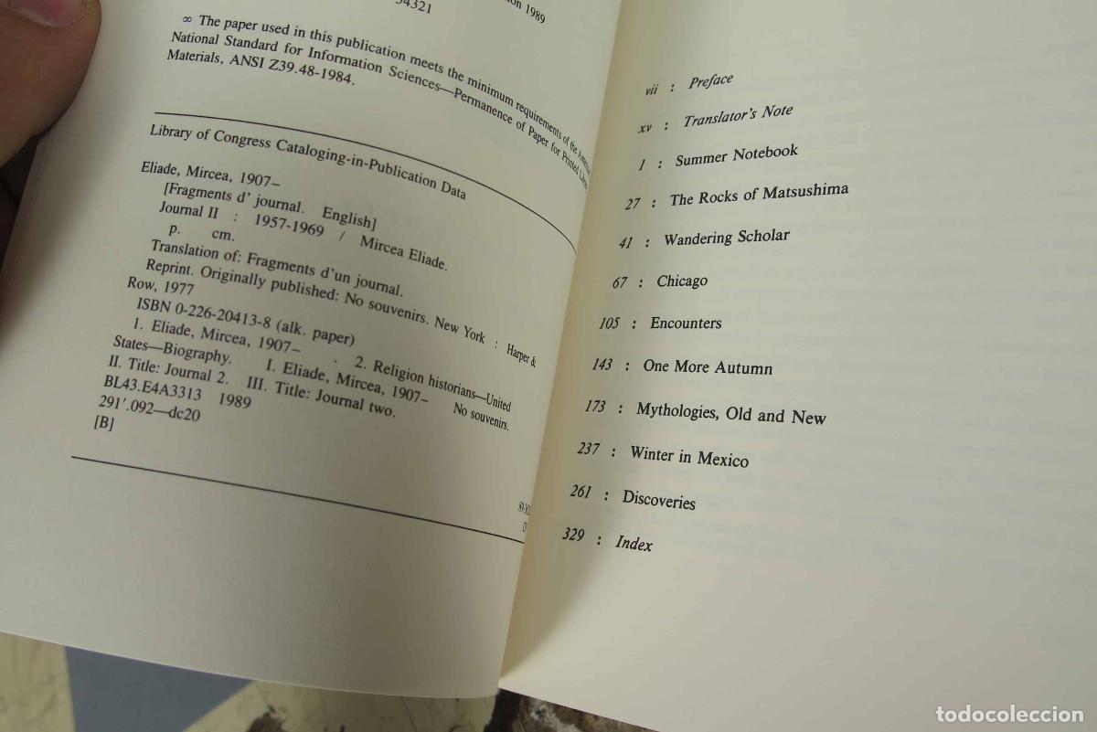 Libros de segunda mano: Journal II, 1957-1969. Eliade - Foto 2