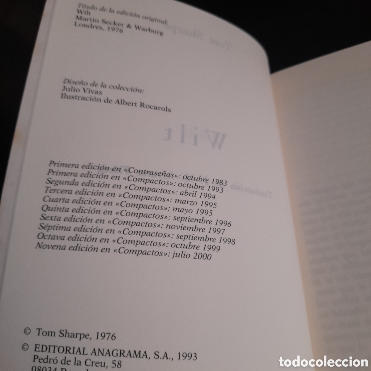 Libros de segunda mano: Tom Sharpe. Wilt. Compactos Anagrama - Foto 2