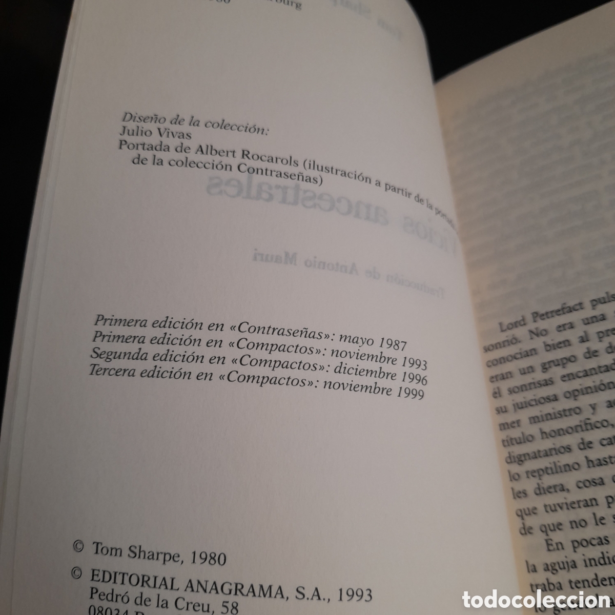 Libros de segunda mano: Vicios ancestrales. Tom sharpe. Compactos anagrama - Foto 2