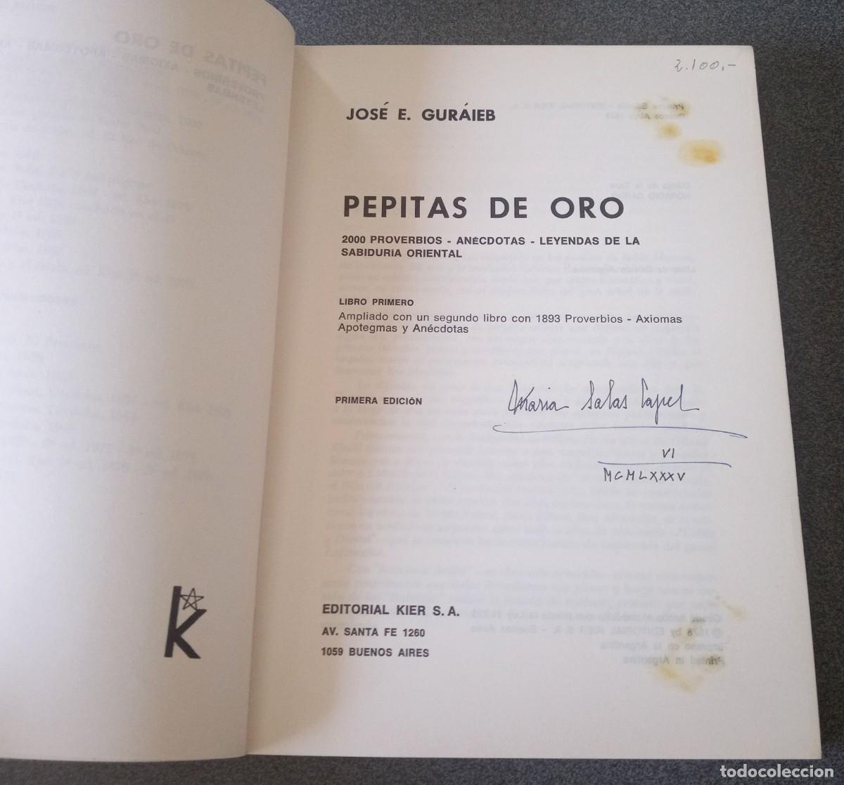 Libros de segunda mano: Pepitas De Oro Jos&eacute; E.Gur&aacute;ieb - Foto 5