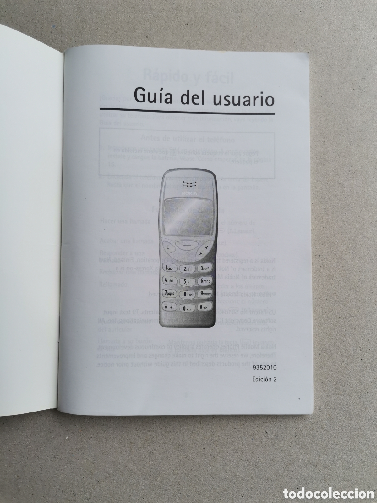 Manual Teléfono Nokia 3210. Como Nuevo - Compra Venta En Todocoleccion