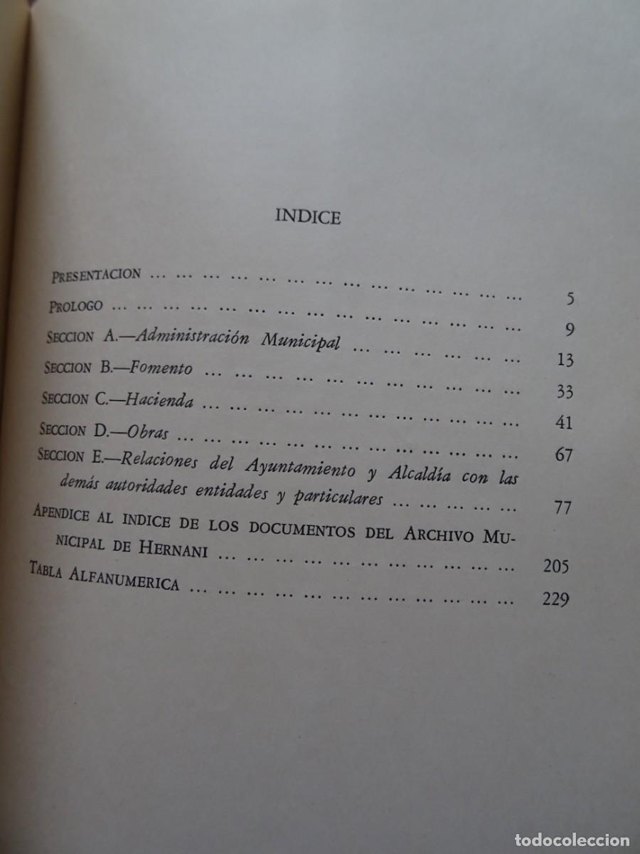Libros de segunda mano: &Iacute;ndice de documentos archivo municipal villa de Hernani - Foto 2