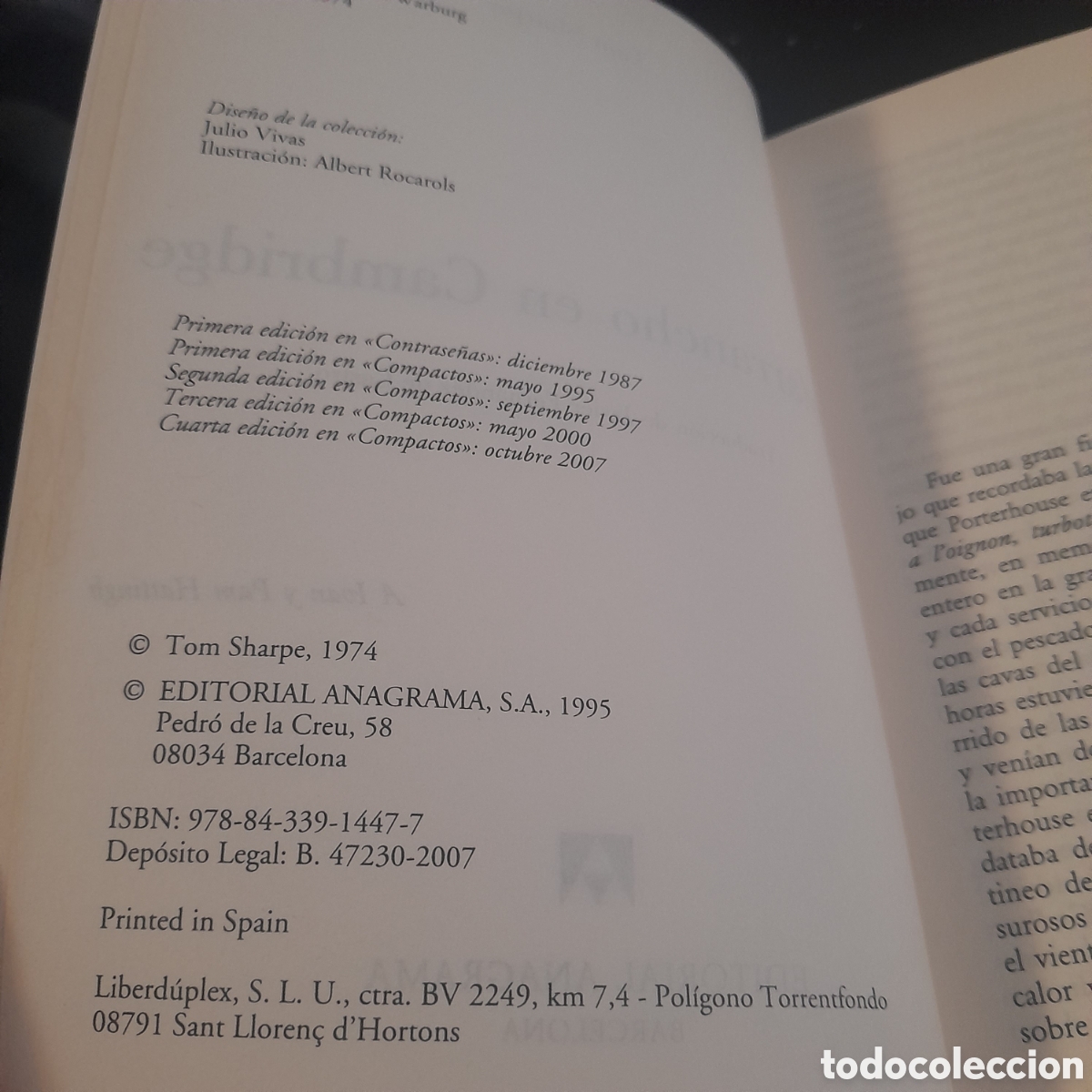 Libros de segunda mano: Zafarrancho en Cambridge. Tom Sharpe. Compactos Anagrama - Foto 2