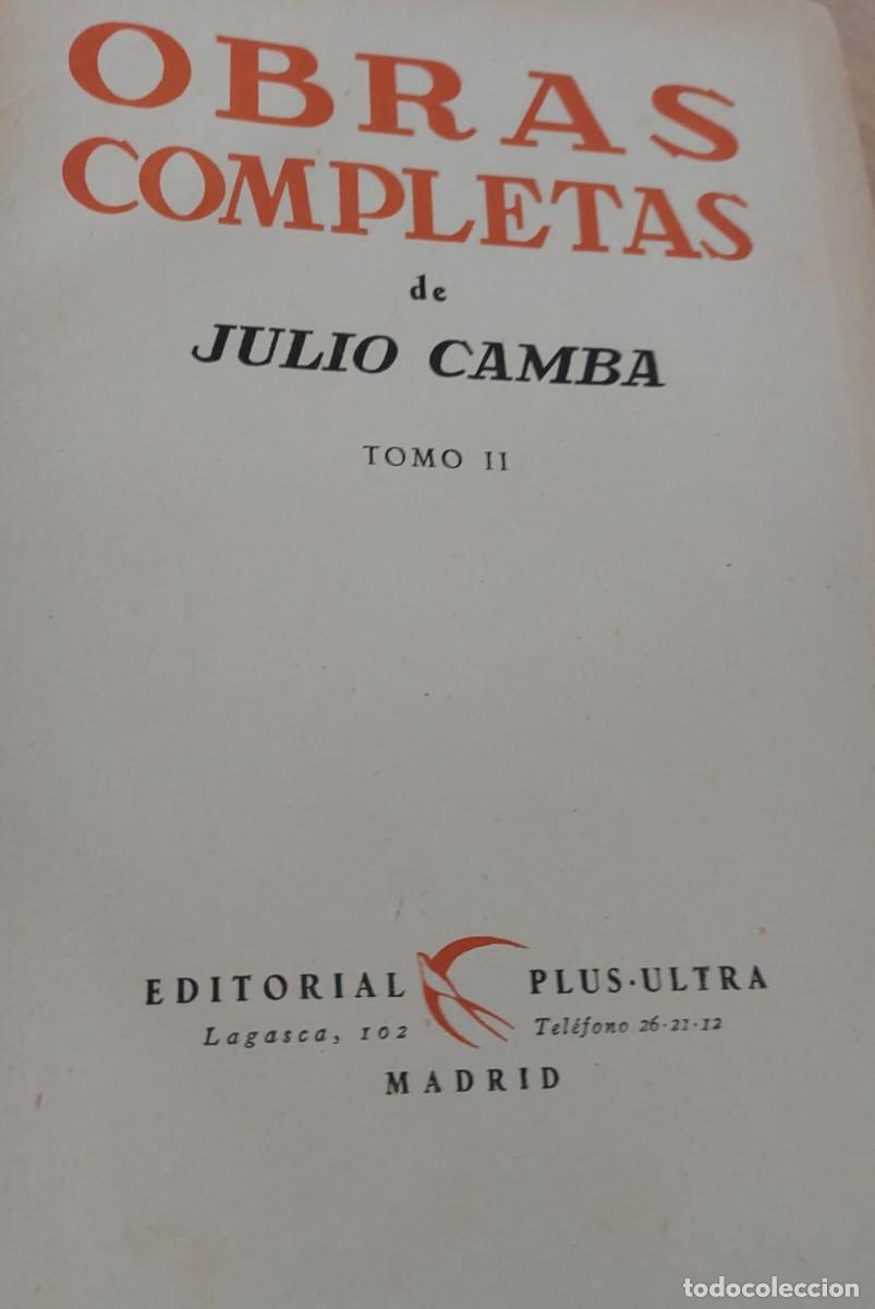 Libros de segunda mano: JULIO CAMBA - OBRAS COMPLETAS - 2 TOMOS - PLUS ULTRA 1948 - Foto 7