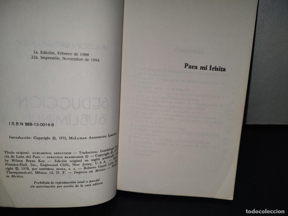 Libros de segunda mano: 188- SEDUCCI&Oacute;N SUBLIMINAL - WILSON BRYAN KEY - Foto 5