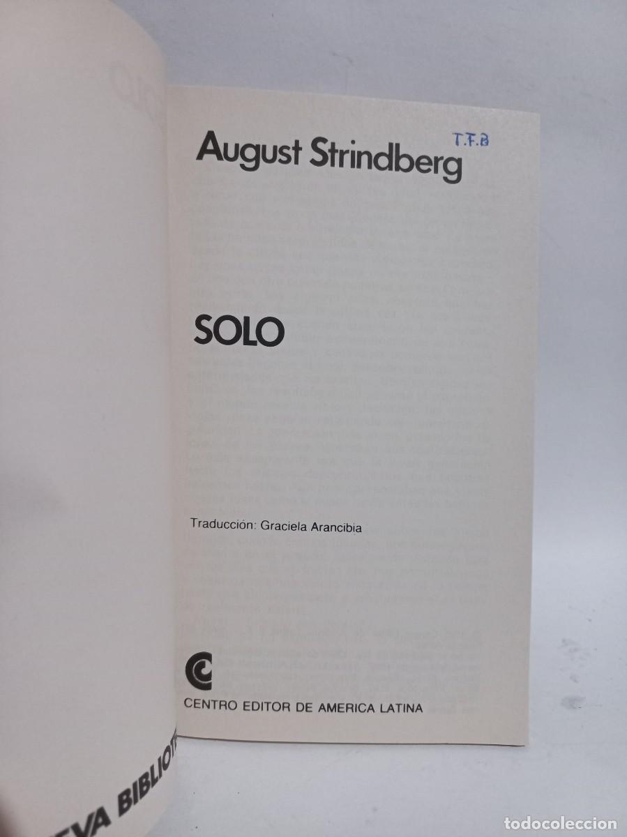 Libros de segunda mano: August Strindberg - Solo - Primera edici&oacute;n en espa&ntilde;ol - 1980 - Foto 2