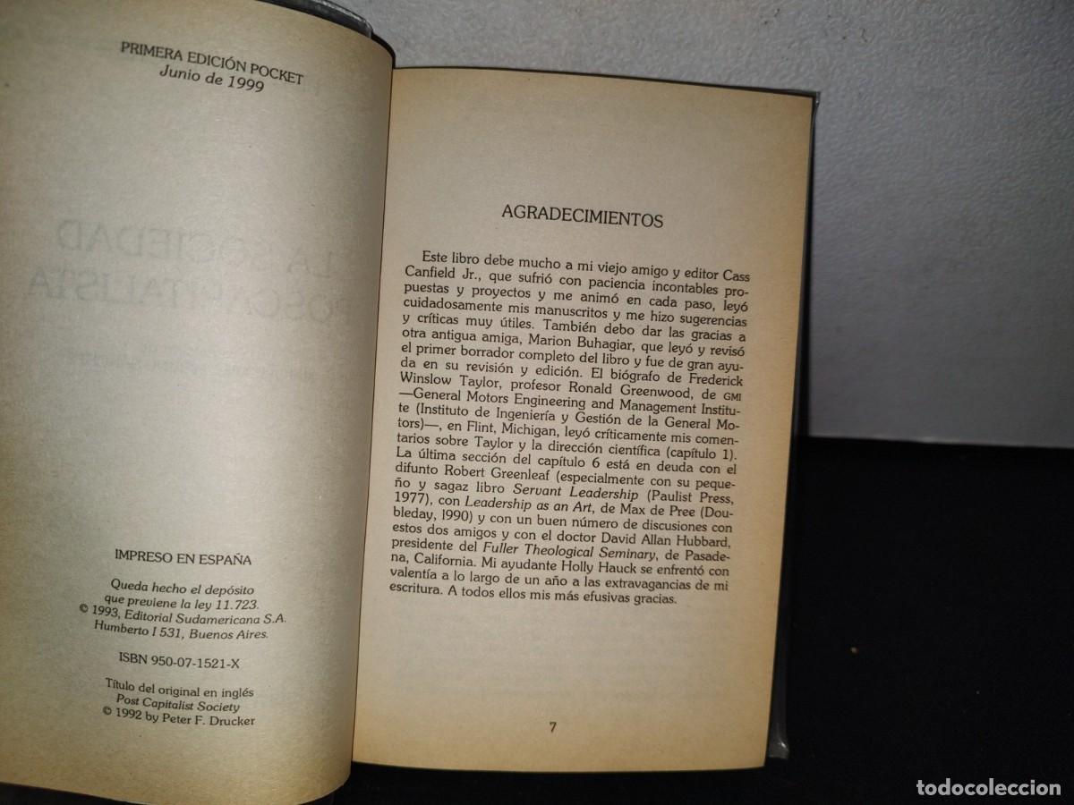 Libros de segunda mano: 189- LA SOCIEDAD POSCAPITALISTA - PETER DRUCKER - Foto 6