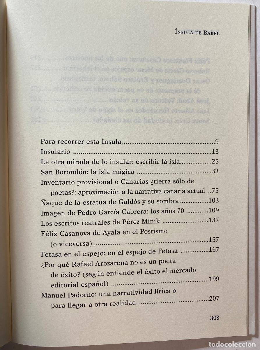 Libros de segunda mano: &Iacute;NSULA DE BABEL - SABAS MART&Iacute;N - 2007 - CANARIAS - Foto 3