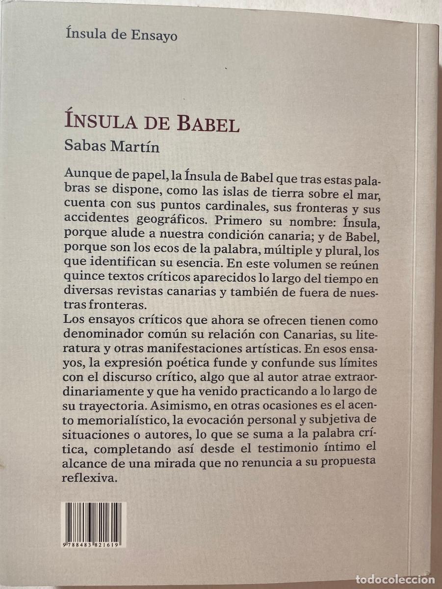 Libros de segunda mano: &Iacute;NSULA DE BABEL - SABAS MART&Iacute;N - 2007 - CANARIAS - Foto 5