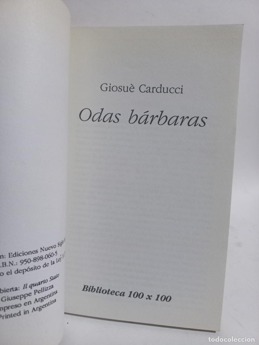Libros de segunda mano: Giosu&egrave; Carducci - Odas B&aacute;rbaras - 1997 - Foto 3