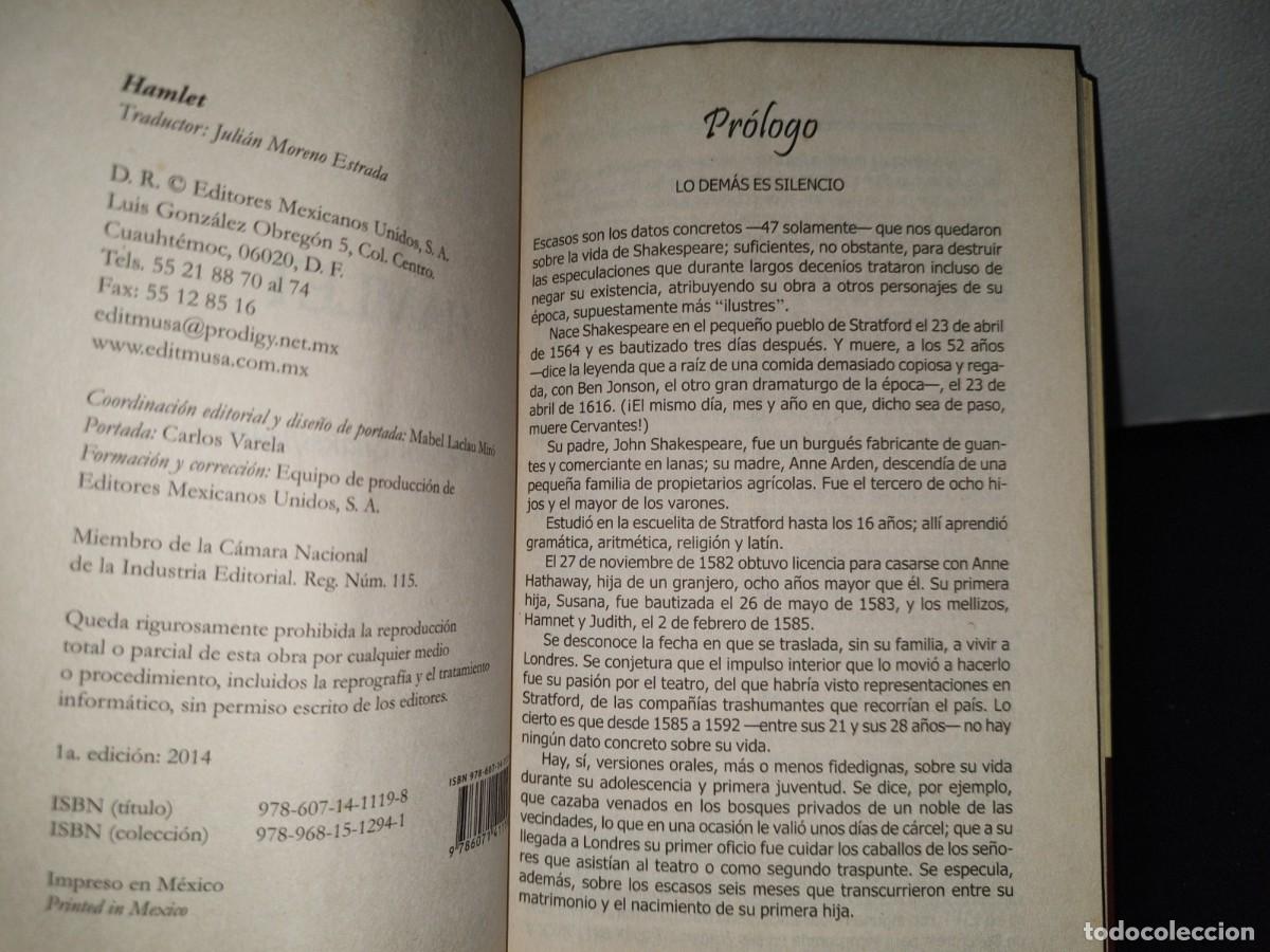 Libros de segunda mano: 191- WILLIAM SHAKESPEARE - HAMLET - EDITORES MEXICANOS UNIDOS - Foto 5