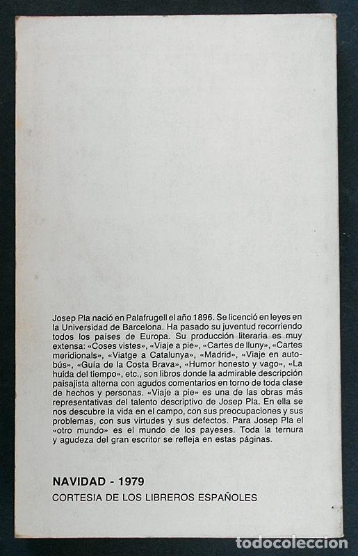 Libros de segunda mano: Viaje a pie - Josep Pla (1979) - Foto 2