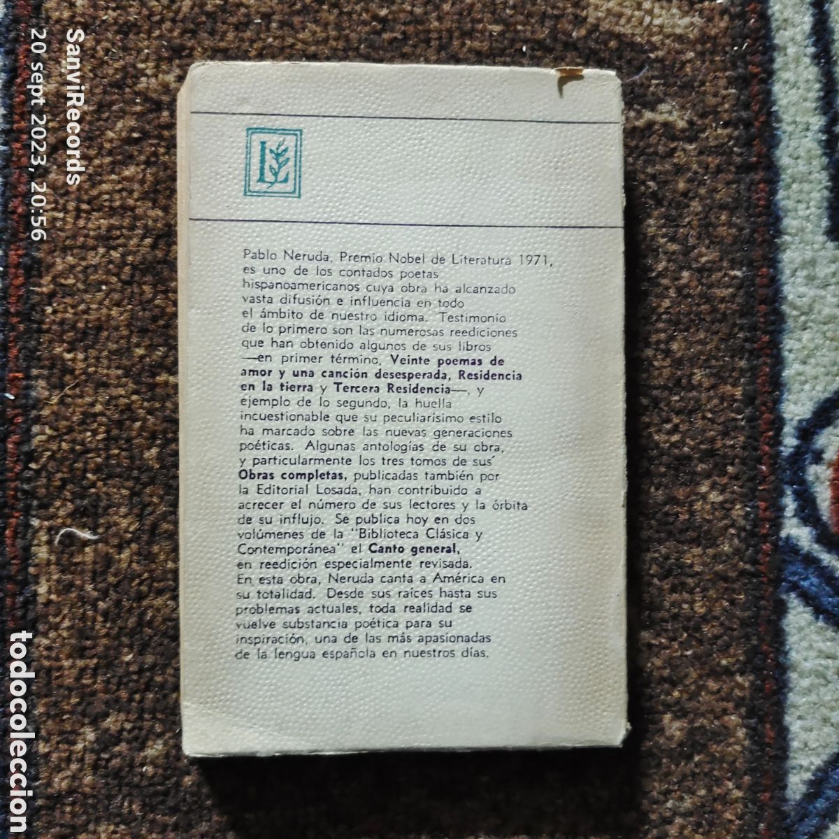 Libros de segunda mano: CANTO GENERAL I (PABLO NERUDA) (LOSADA) - Foto 2